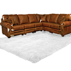 Man Made Faux Fur Area Rug - Rectangular - Shaggy Man Made Flokati, Sheepskin - Washable - Colorfast - Hand Made To Order in the USA - Designer Art Rug by Fur Accents