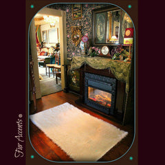 Plush Faux Fur Area Rug - Faux Fur Shag - Luxury Fur Thick White Shaggy Sheepskin- Rectangular Shape - Extraordinary Designer Throw Carpet - Fur Accents USA