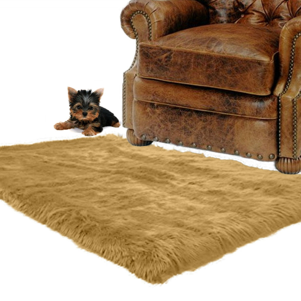 Sumptuous Faux Fur Area Rug, Soft, Plush, Shag Throw Carpet, Man Made Flokati Sheepskin, Rectangle - Designer, Exclusive, Hand Made in America by Fur Accents USA