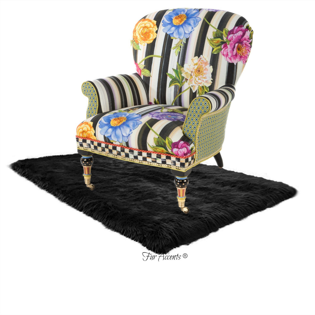 Plush Faux Fur Area Rug - Luxury Fur Thick Shag Sheepskin -  Bonded Ultra Suede Non Slip Lining - Rectangle - Fur Accents USA