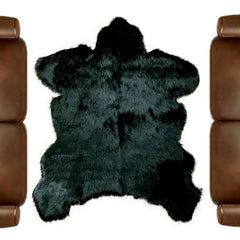 Faux Bear Skin Rug - Faux Fur Area Rug - White,Off White,Brown,Black,Tan,Gray - Sierra Bear Pelt Shape Designer Throw Rug Fur Accents - USA