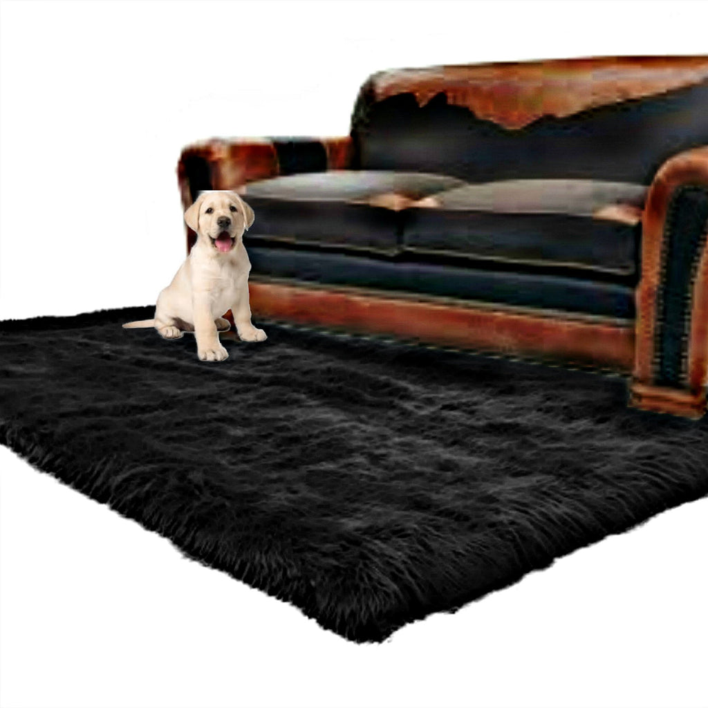 Contemporary Faux Fur Area Rug - Rectangular - Shaggy Man Made Flokati, Sheepskin - Washable - Colorfast - Hand Made To Order in the USA - Designer Art Rug by Fur Accents