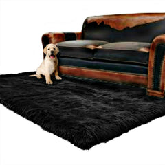 Plush Faux Fur Area Rug - Luxury Fur Thick Icelandic Sheepskin Shaggy - Faux Fur - Rectangle Pelt Shape Designer Throw Rug - Fur Accents USA