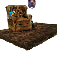 Plush Faux Fur Area Rug - Luxury Fur Thick Icelandic Sheepskin Shaggy - Faux Fur - Rectangle Pelt Shape Designer Throw Rug - Fur Accents USA
