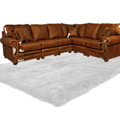 Plush Faux Fur Area Rug - Luxury Fur Thick Shaggy Sheepskin - Faux Fur - White - 6 Colors - Designer Throw Rug - Fur Accents USA