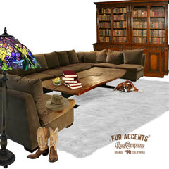 Plush Faux Fur Area Rug - Luxury Fur Thick Shaggy Sheepskin - Faux Fur - White - 6 Colors - Designer Throw Rug - Fur Accents USA