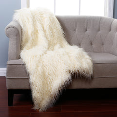 Shaggy Mongolian Sheepskin Throw  Sofa Cover Chair Cover Premium Long Hair Faux Fur Designer Shag Rugs and Throws by Fur Accents USA