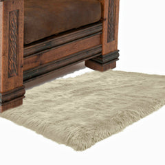 Plush Faux Fur Area Rug Runner - Luxury Fur Thick Shaggy Sheepskin - White - 6 Colors - Rectangle - Designer Throw Rug by Fur Accents - USA