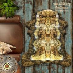 Plush Faux Fur Area Rug - Luxury Fur Thick Double Deer Skin - Faux Fur - Animal Pelt Shape Designer Throw Art Rug by- Fur Accents - USA