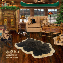 Plush Faux Fur Area Rug - Luxury Fur Thick Double Deer Skin - Faux Fur - Animal Pelt Shape Designer Throw Art Rug by- Fur Accents - USA