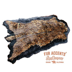 Plush Faux Fur Area Rug - Luxury Fur Thick Double Deer Skin - Faux Fur - Animal Pelt Shape Designer Throw Art Rug by- Fur Accents - USA