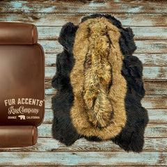 Custom Pieced Fur Black Bear Skin Rug. Realistic. Faux Fur. Hand Crafted Area Rug. Lodge, Log Cabin. Art Rug. Hand Made in America by Fur Accents USA