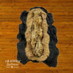 Custom Pieced Fur Black Bear Skin Rug. Realistic. Faux Fur. Hand Crafted Area Rug. Lodge, Log Cabin. Art Rug. Hand Made in America by Fur Accents USA