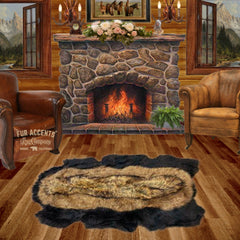 Custom Pieced Fur Black Bear Skin Rug. Realistic. Faux Fur. Hand Crafted Area Rug. Lodge, Log Cabin. Art Rug. Hand Made in America by Fur Accents USA