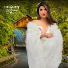 Plush  Faux Fur Throw Blanket, Bedspread, Soft, Pure White Shag, Luxury Fur - Minky Cuddle Fur Lining Fur Accents USA