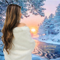 Plush  Faux Fur Throw Blanket, Bedspread, Soft, Pure White Shag, Luxury Fur - Minky Cuddle Fur Lining Fur Accents USA