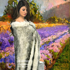 Plush  Faux Fur Throw Blanket, Bedspread, Soft Black or Brown Tipped Arctic Fox - Luxury Fur - Minky Cuddle Fur Lining Fur Accents USA