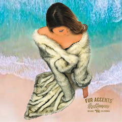 Plush  Faux Fur Throw Blanket, Bedspread, Soft Black or Brown Tipped Arctic Fox - Luxury Fur - Minky Cuddle Fur Lining Fur Accents USA