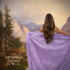 Plush  Faux Fur Throw Blanket, Bedspread, Soft Lavender Orchid Shag, Luxury Fur - Minky Cuddle Fur Lining Fur Accents USA