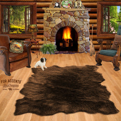 Plush Designer Faux Fur Area Rug - Luxury Fur - Soft - Thick - Rectangular - Ragged Edge -Random Shape Sheepskin - Bear Skin - Choose From Several Colors - Sizes - Designer Art Rug - Hand Made to Order in America by Fur Accents USA
