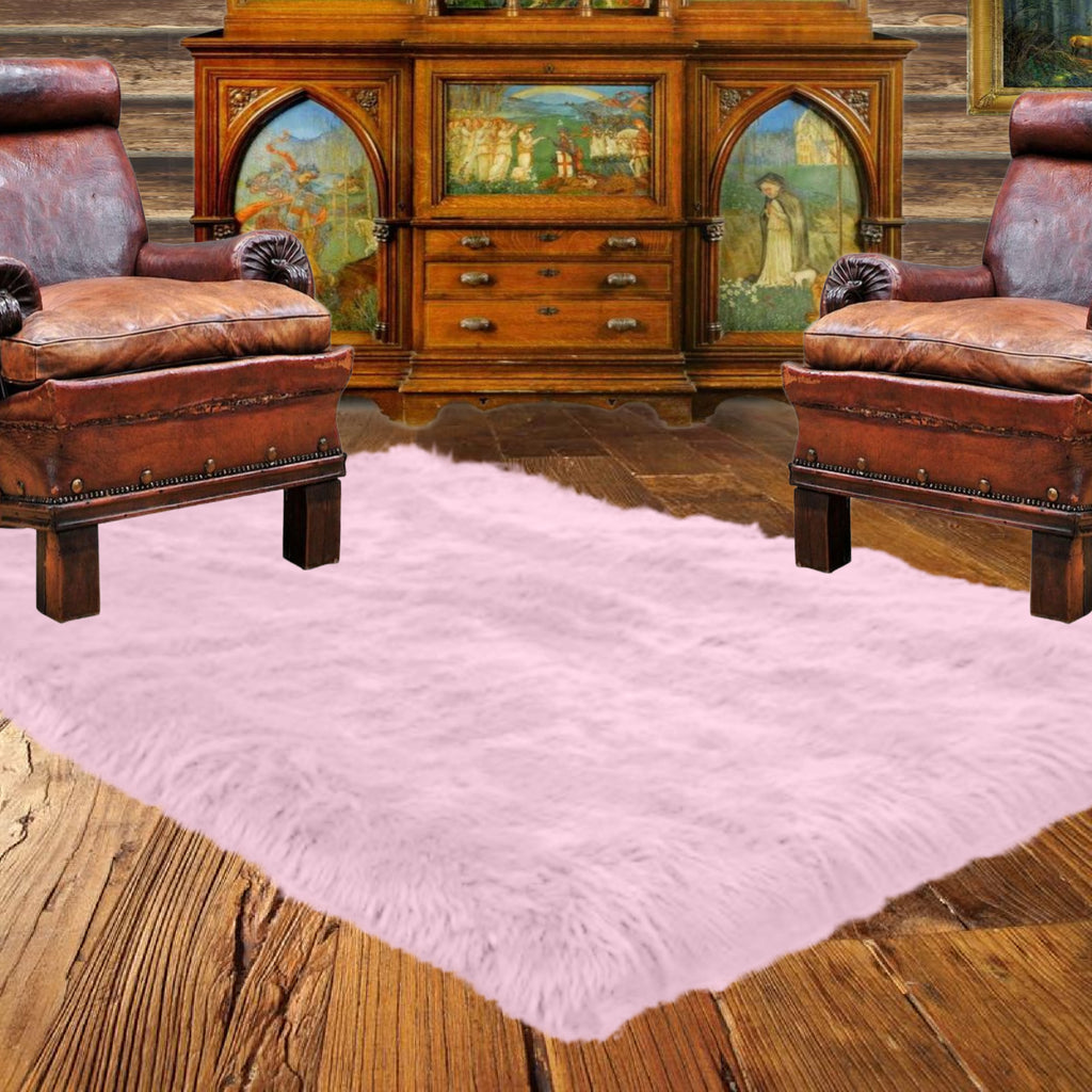 Contemporary Faux Fur Area Rug - Rectangular - Shaggy Man Made Flokati, Sheepskin - Washable - Colorfast - Hand Made To Order in the USA - Designer Art Rug by Fur Accents