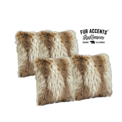 1 Plush Faux Fur Pillow - Sham - Cover - Plush Shag - All Sizes - Brown Diamond Russian Fox - Designer Throw - Toss - Hand Made in America by  Fur Accents USA