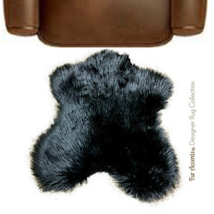 English  Sheepskin Rug - Faux Fur Rug - Pelt Shape - Designer Throw Rug - Fur Accents - Hand Made in the USA