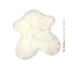 English  Sheepskin Rug - Faux Fur Rug - Pelt Shape - Designer Throw Rug - Fur Accents - Hand Made in the USA