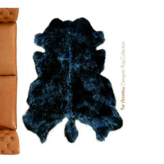 Plush Faux Fur Area Rug - Shaggy Sheepskin - New - Fancy Cow Hide Shape - Designer Throw Carpet - 6 Colors -Art Rug by Fur Accents - USA
