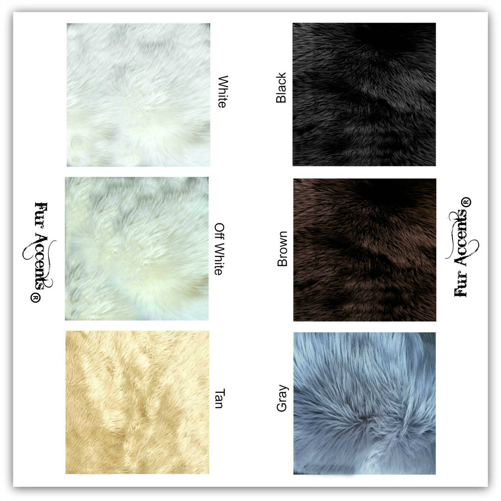 Plush Faux Fur Area Rug Runner - Luxury Fur Thick Shaggy Sheepskin - White - 6 Colors - Rectangle - Designer Throw Rug by Fur Accents - USA