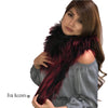 Exotic Pieced Faux Fur Scarf - Luxurious Plush Designer Fashion Fur - Black Cherry Spiked Luxury Fur Scarves Fur Accents USA