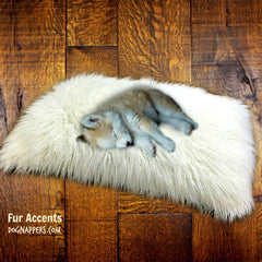 Hand Made in America Dog Bed - Pet - Cat Mat - Faux Fur Shaggy Long Hair Mongolian Llama - Sheepskin Padded Throw Rug - Shabby Chic Shag Pelt - 16 Colors