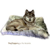 Shaggy Soft Black or Brown Tip Wolf Faux Fur DogNapper Dog Bed - Cat Mat - Reversible - Padded Plush Shag Fur Lining - Fur Accents USA