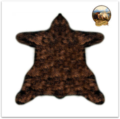 Realistic Bear Skin Pelt Rug - Plush Man Made Faux Fur Area Rug - Shaggy Bearskin - Throw Rug - Carpet - Designer Art Rugs Hand Made to Order by Fur Accents USA