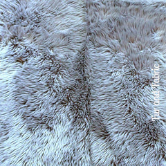 Plush Faux Fur Area Rug - Shaggy Sheepskin -Grey Chubby Bear Skin Design - Pelt Shape - Designer Art Rug by Fur Accents USA