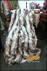 Plush Warm Faux Fur Throw Blanket - Exotic Gray Rabbit -Bedspread - Duvet Cover - Minky Cuddle Fur Lining - Fur Accents - USA