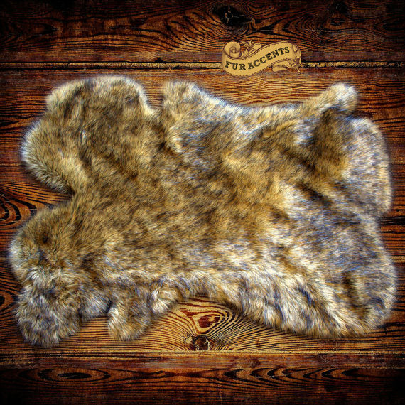 Plush Faux Fur Area Rug - Pelt Design Skin - Hide - Pelt Shape - Designer Throw Carpet - 6 Colors -Art Rug by Fur Accents - USA