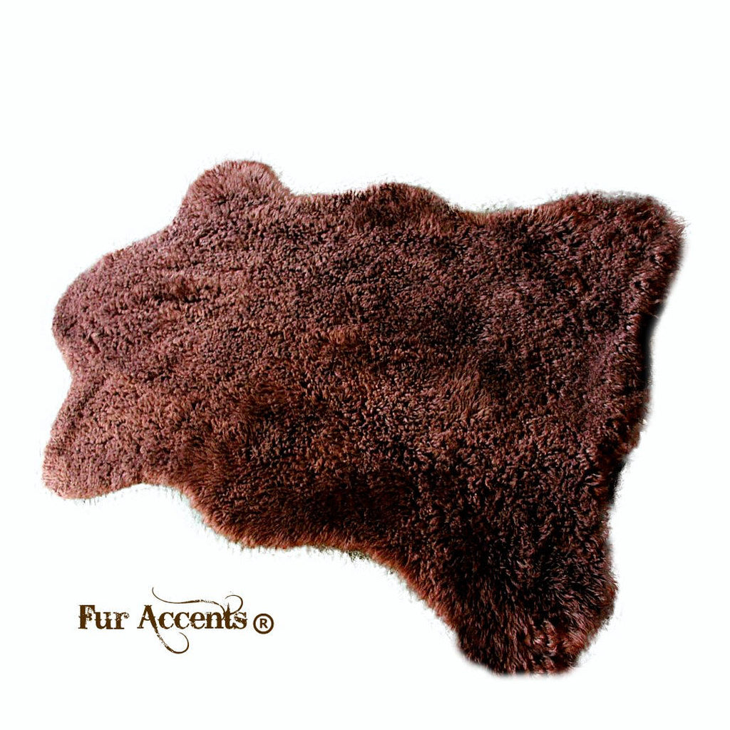 The Perfect Faux Fur Area Rug - Soft - Plush - "Chubby" Bear Skin - Man Made Fur - Beautiful Pelt Shape Designer Throw Rug - Perfect For Any Room in Your Home - Hand Made in America - Fur Accents - USA