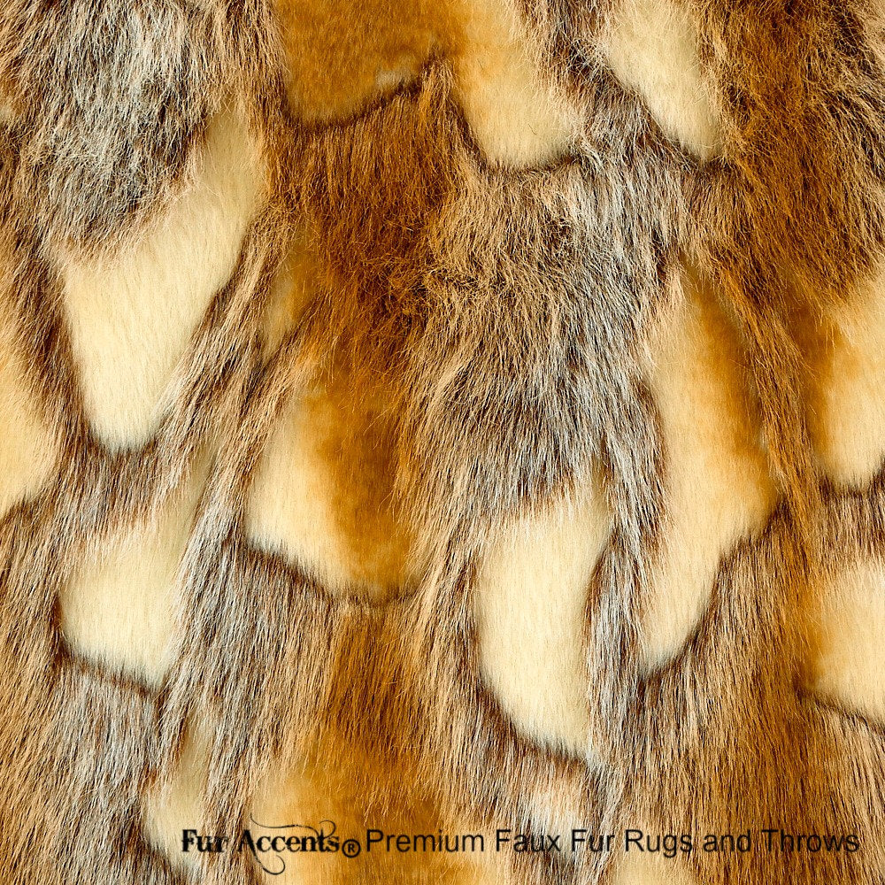 Plush Faux Fur Throw Blanket,Cream Brown Exotic Rabbit - Bedspread - L – Fur  Accents