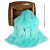 Plush Faux Fur Throw Blanket Bedspread - Super Soft - Turquoise Teal Mint Green - Fur Minky Cuddle Fur Lining - Fur Accents - USA