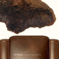 Plush Faux Fur Area Rug - Shaggy Thick Icelandic Sheepskin - Pendelton Design Shape - Designer Throw 6 Colors -Art Rug by Fur Accents - USA