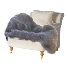 Plush Faux Fur Area Rug  Shaggy Thick Single Sheepskin - Common Sheep Skin Shape - 6 Colors-  Designer Art Rugs by Fur Accents USA