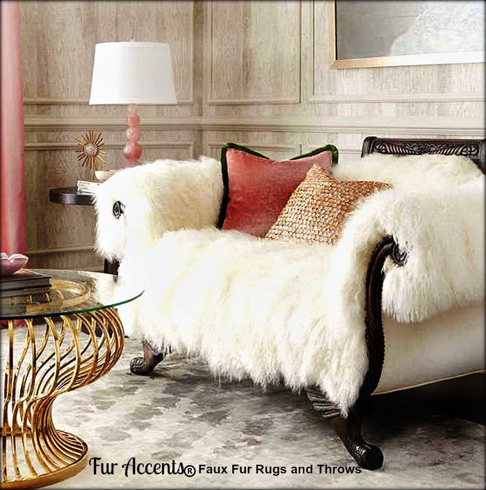  Faux Fur Table Runner,Furry Dresser Covers,Luxury
