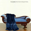 Plush Faux Fur Throw Blanket - Bedspread - Luxury Fur Deep Royal Blue- Fur Minky Cuddle Fur Lining - Fur Accents - USA