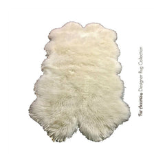 Plush Faux Fur Area Rug - Shaggy Sheepskin - Quatro Design Shape - Throw 6 Colors Designer Art Rug by Fur Accents USA