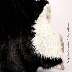 Plush  Faux Fur Throw Blanket,Dark Brown Bear  - Reversible - White Sheepskin - Bedspread - Luxury Fur -  Lining Fur Accents USA