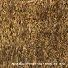 Plush  Faux Fur Throw Blanket, Soft  Exotic Brown Desert Wolf Bedspread - Luxury Fur - Minky Cuddle Fur Lining Fur Accents USA