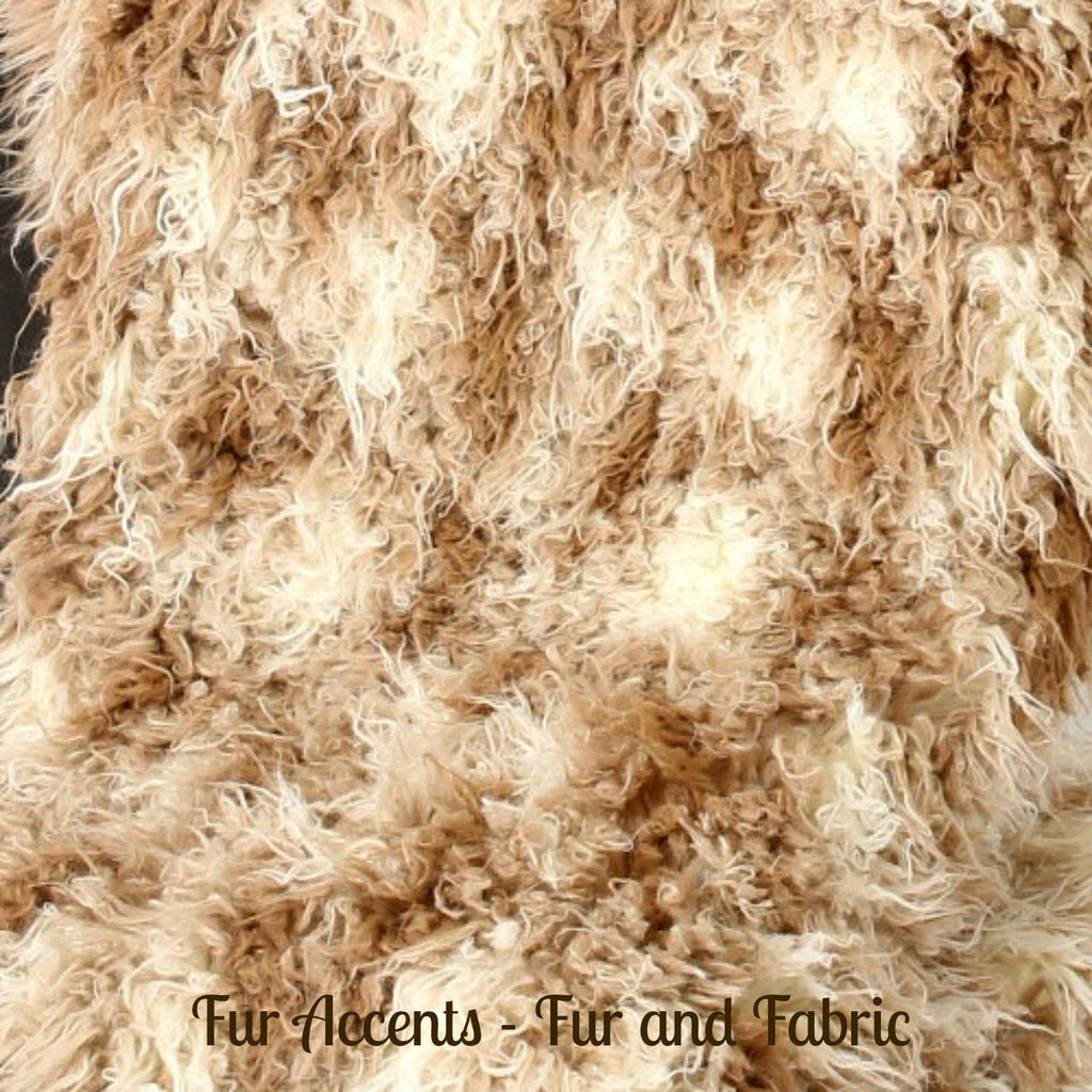 Plush  Faux Fur Throw Blanket, Soft Brown Mongolian Spotted Shag  Bedspread - Luxury Fur - Minky Cuddle Fur Lining Fur Accents USA