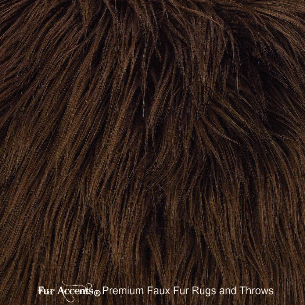 Plush Faux Fur Bedspread - Brown Bear -Shag Design - Designer Throws by Fur Accents USA