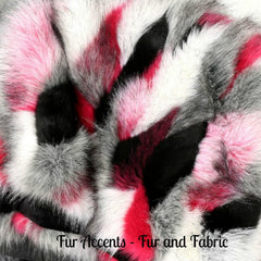 Plush  Faux Fur Throw Blanket, Soft Pink Mink Patched Bedspread - Luxury Fur - Minky Cuddle Fur Lining Fur Accents USA